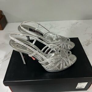 Nina Silver Glitter Heels